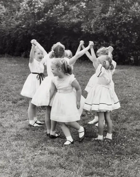 Group of girls playing outside