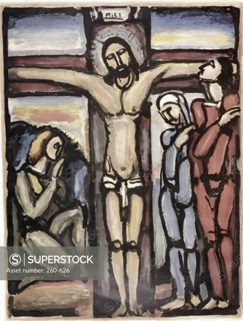 Crucifixion by Georges Rouault, oil on canvas, 1939, 1871-1958, Private Collection