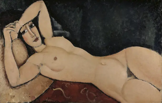 Reclining Nude  1917 Amedeo Modigliani (1884-1920 Italian) Oil on canvas Private collection