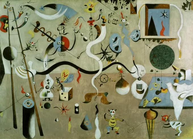 Harlequin's carnival by Joan Miro, oil on canvas, 1924-1925, 1893-1983, USA, New York, Buffalo, Albright Knox Art Gallery