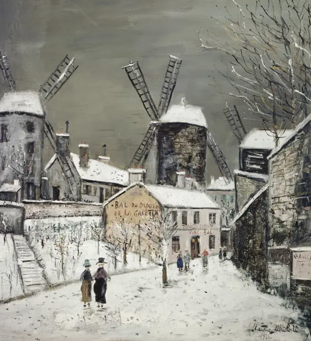 Winter scene by Maurice Utrillo, 1883-1955