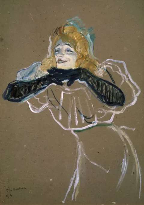 La Chanteuse: Yvette Gilbert  1894  Henri de Toulouse-Lautrec (1864-1901/French)  Pushkin Museum of Fine Arts, Moscow