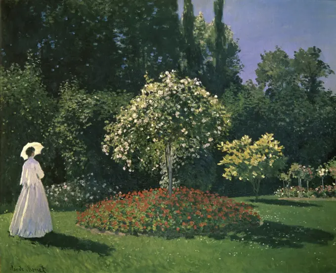 Woman in a Garden  1867  Claude Monet (1840-1926 /French)  Oil on Canvas  Hermitage Museum, St. Petersburg 