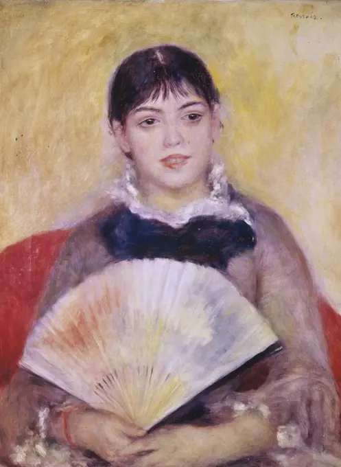 Girl with a Fan  1881  Pierre-Auguste Renoir (1841-1919/French)  Hermitage Museum, St. Petersburg