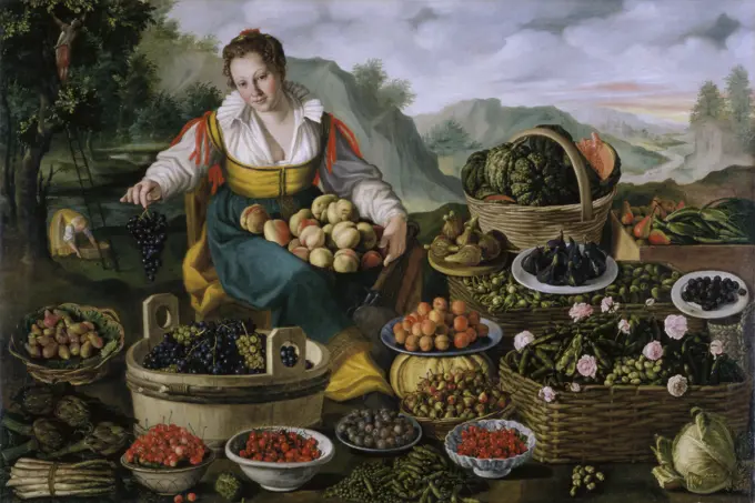 The Fruit Dealer Vincenzo Campi (1536-1591/Italian) Pinacoteca di Brera, Milan 