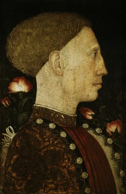 Portrait of Lionello d'Este  Pisanello (Antonio Pisano) 1395-1455 /Italian Fresco  Accademia Carrara, Bergamo, Italy 