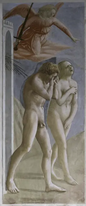 Expulsion from Paradise  Masaccio (1401-c.1428/ Florentine)  The Brancacci Chapel, Santa Maria del Carmine, Florence  