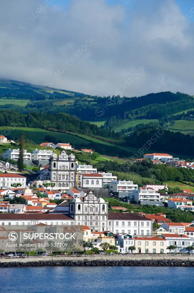 Azores, Faial Island, Waterfront view of Horta