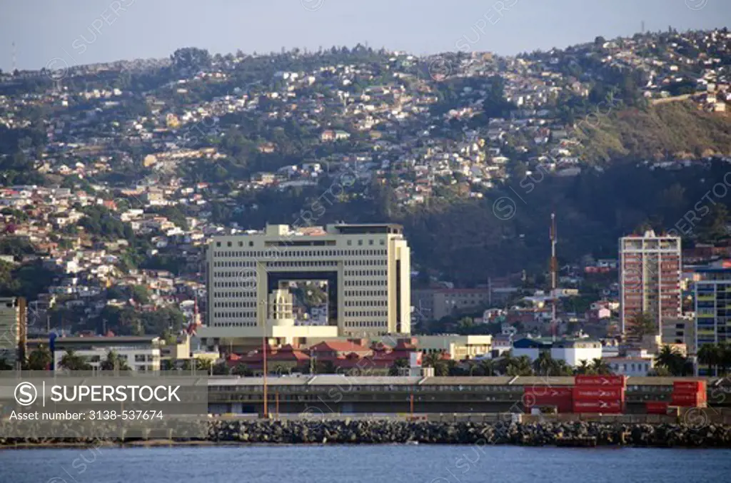 Government building in a city, National Congress of Chile, Valparaiso, Chile