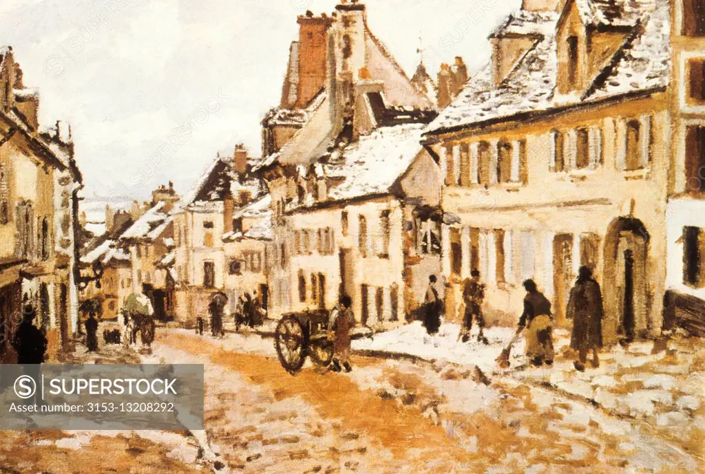 Pontoise, the Road to Gisors in Winter, camille pissarro 1873