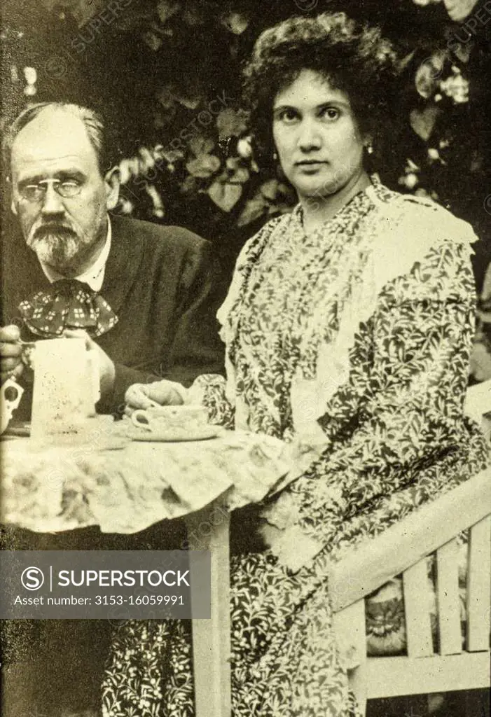 emile zola con la moglie alexandrine meley