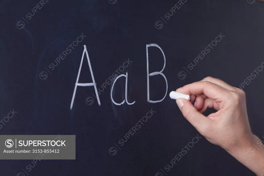 alphabet, blackboard