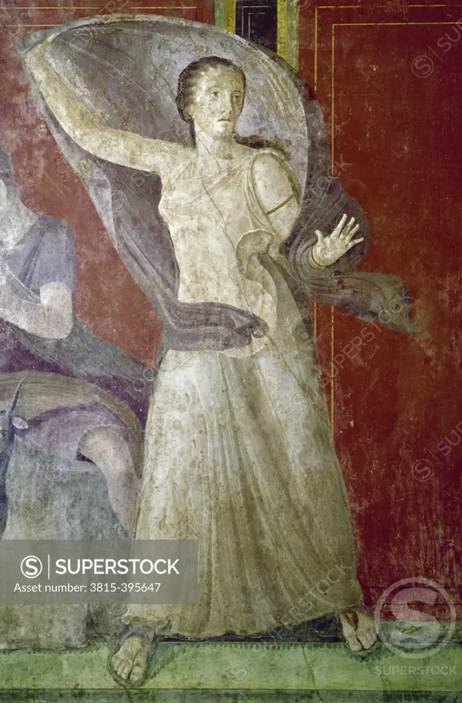 Italy, Pompeii, Villa of the Mysteries #11, fresco, circa 60-50 B.C., Roman Art