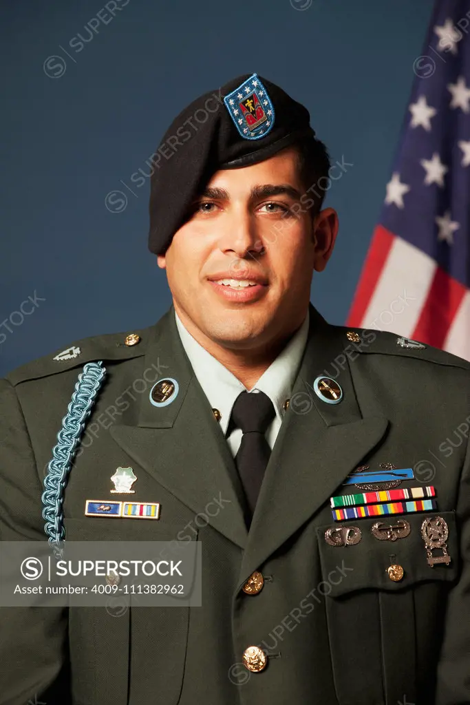 Caucasian soldier in uniform