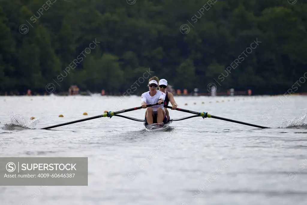 US Olympic rowers Pair 2-,  Jessica Thoennes and Azja Czajkowski train at the US Women's Rowing  facility in Princeton,  NJ