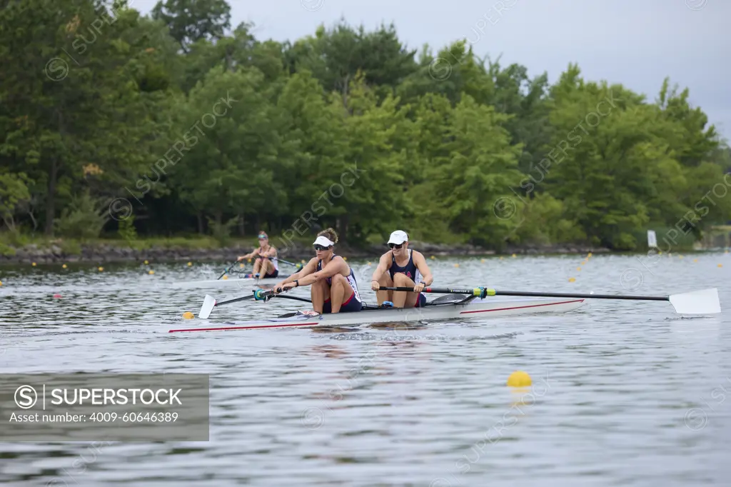 US Olympic rowers Pair 2-,  Jessica Thoennes and Azja Czajkowski train at the US Women's Rowing  facility in Princeton,  NJ