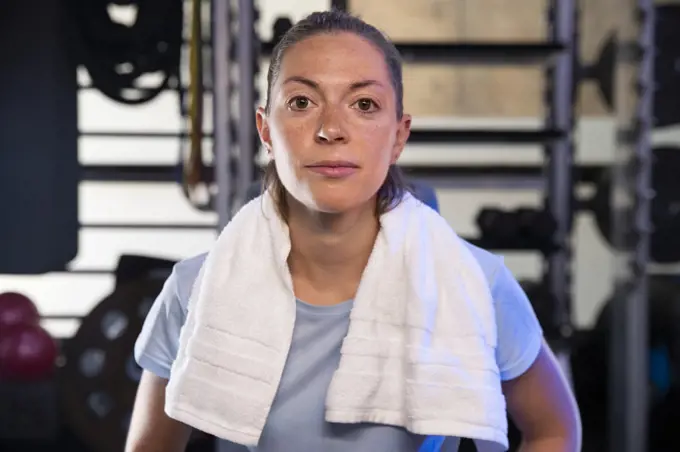 Beautiful woman at fitness studio