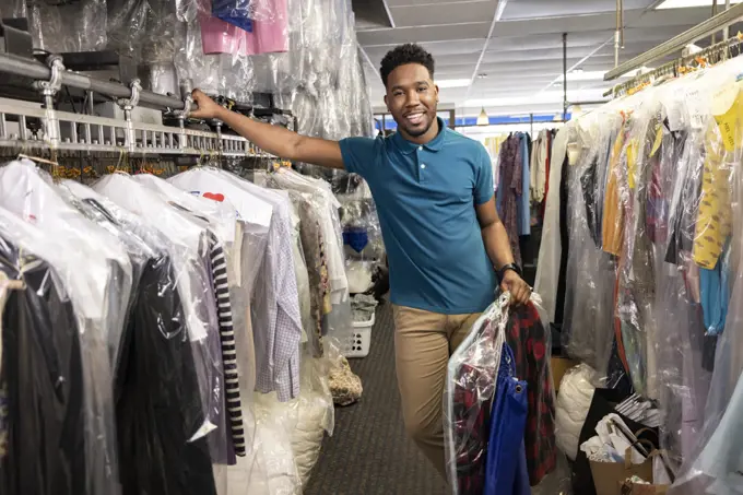 Portrait of male Laundromat owner