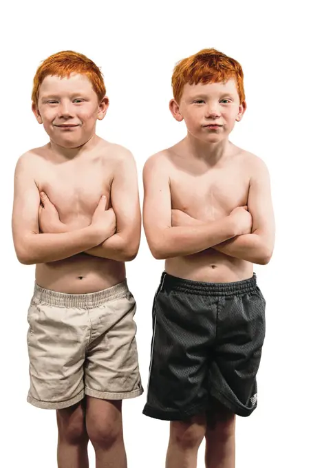 Portrait of Two Red headed TwinsRed headed twins.