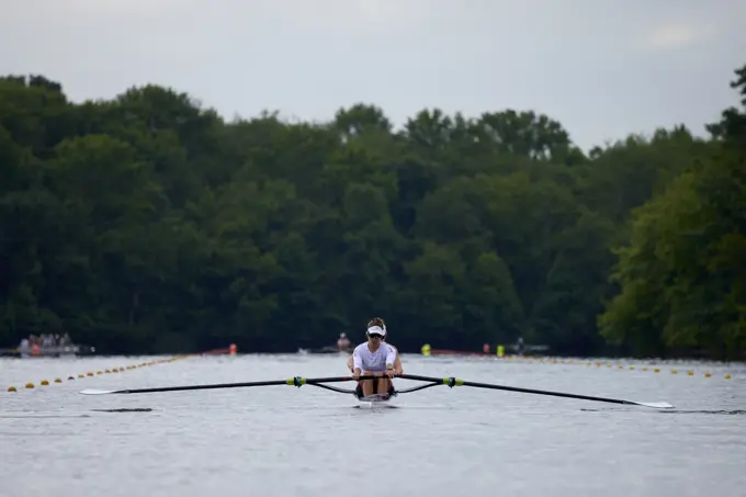 US Olympic rowers Pair 2-,  Jessica Thoennes and Azja Czajkowski train at the US Women's Rowing  facility in Princeton,  NJ