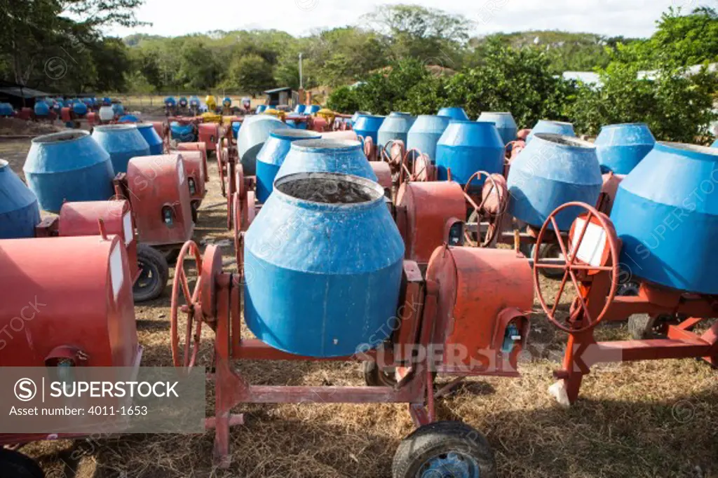 Costa Rica, Cement mixers on field