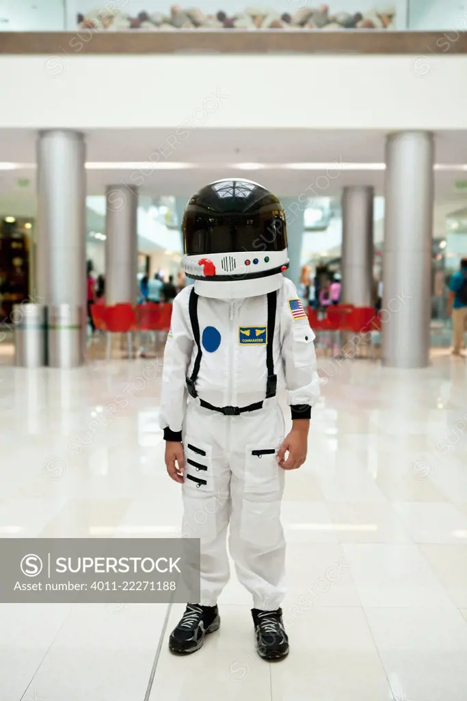 Boy in astronaut costume