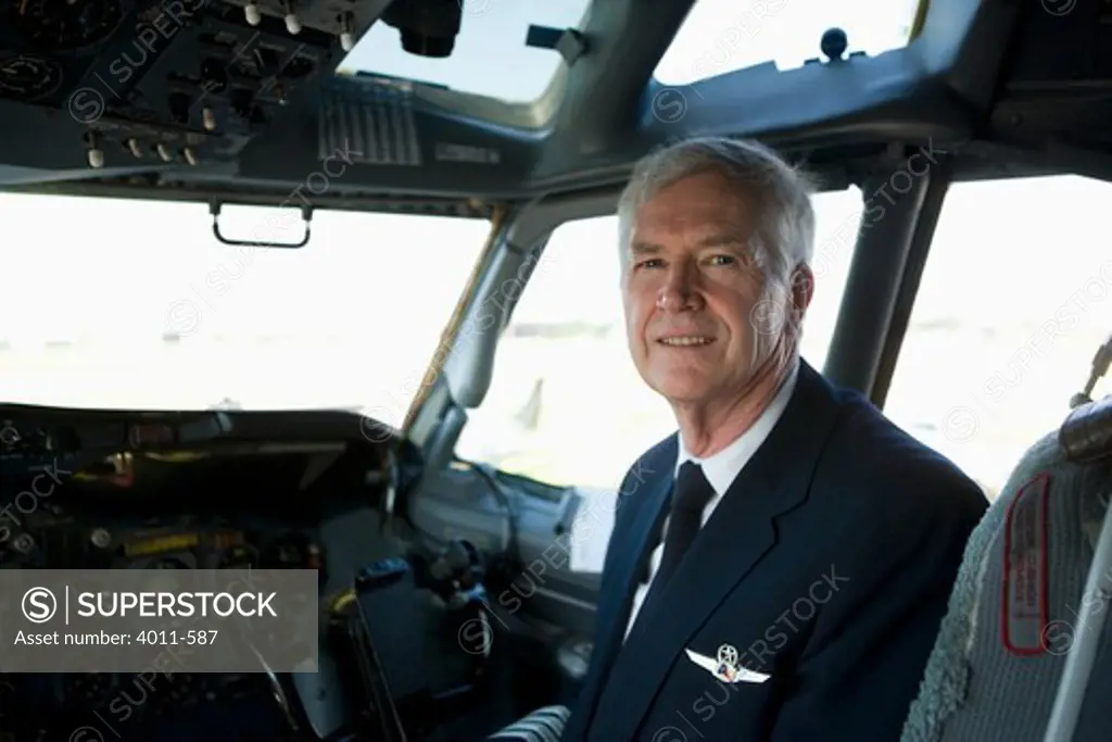 Pilot in the cockpit