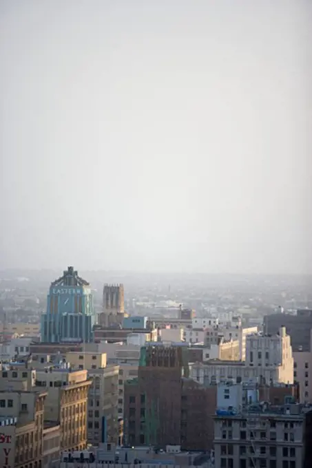 USA, California, Los Angeles, skyline with smog