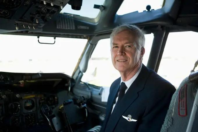 Pilot in the cockpit