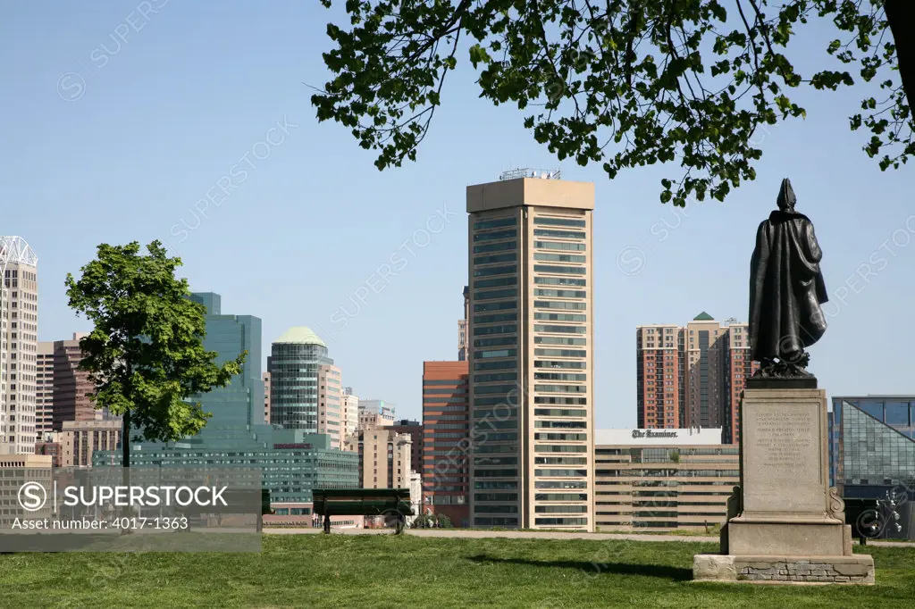 Major-General Samuel Smith statue in Federal Hill Park in Downtown Baltimore, MD