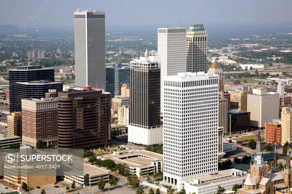 Tulsa Oklahoma Downtown Skyline Aerial