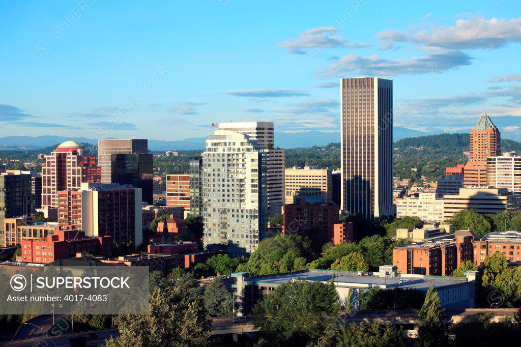 A view of the city skyline of Portland Oregon - SuperStock