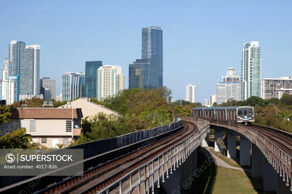 Miami Skyline from Metrorail Vizcaya Station