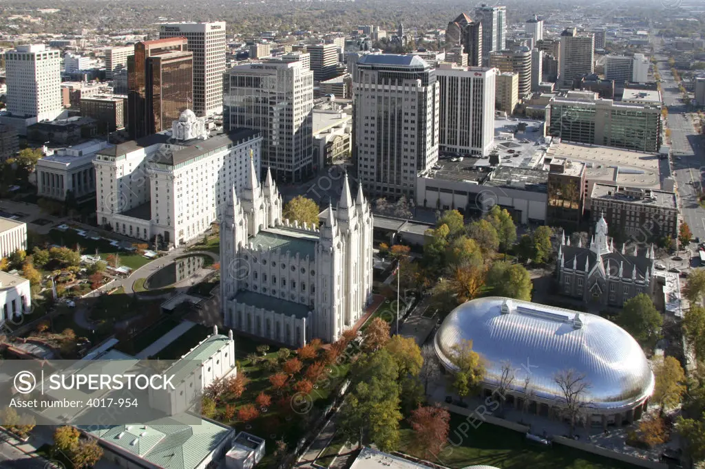 Temple Square with Tabernacle and Temple