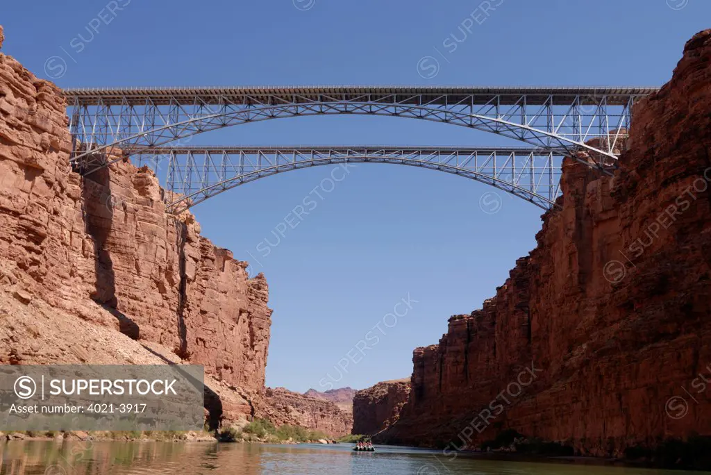 Bridge spanning across the Colorado River, Grand Canyon, Arizona, USA