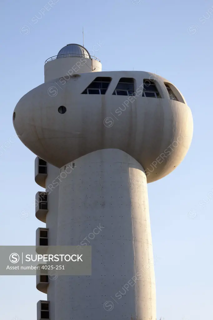 Low angle view of a tower, Koffler Accelerator of the Canada Center of Nuclear Physics, Weizmann Institute of Science, Rehovot, Israel