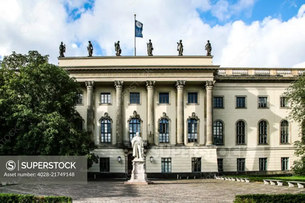 Berlin, Germany, Humboldt University, founded in 1811 as the University of Berlin by Frederick William III of Prussia, widely called "the mother of all modern universities." 41 Nobel prize winners, Helmholtz statue in courtyard 