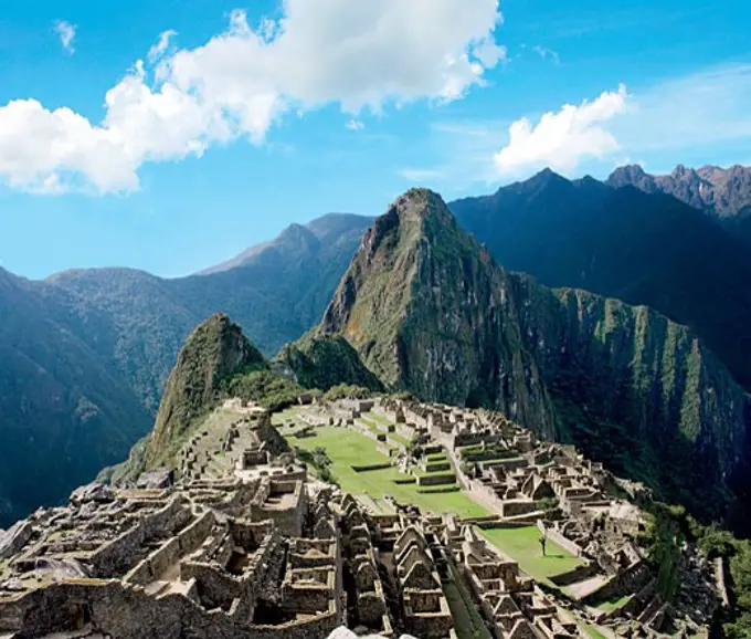 Peru, Machu Picchu, the ancient lost city of the Inca.