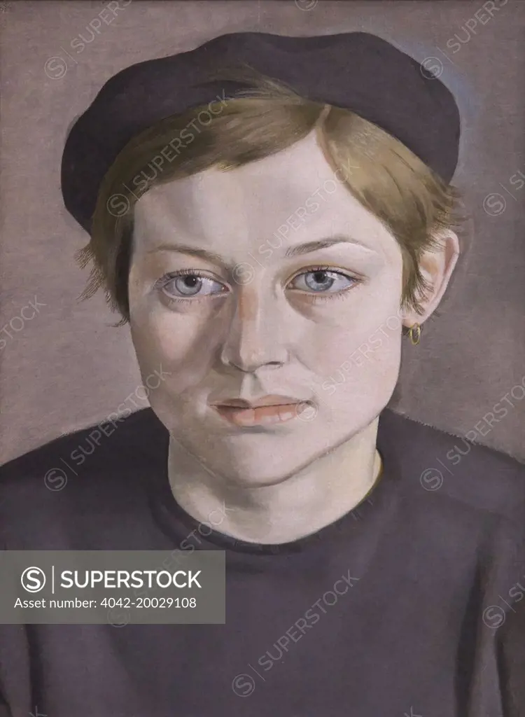 Girl with Beret, by Lucien Freud, 1951-1952, Manchester City Art Gallery, Manchester, England, UK, GB