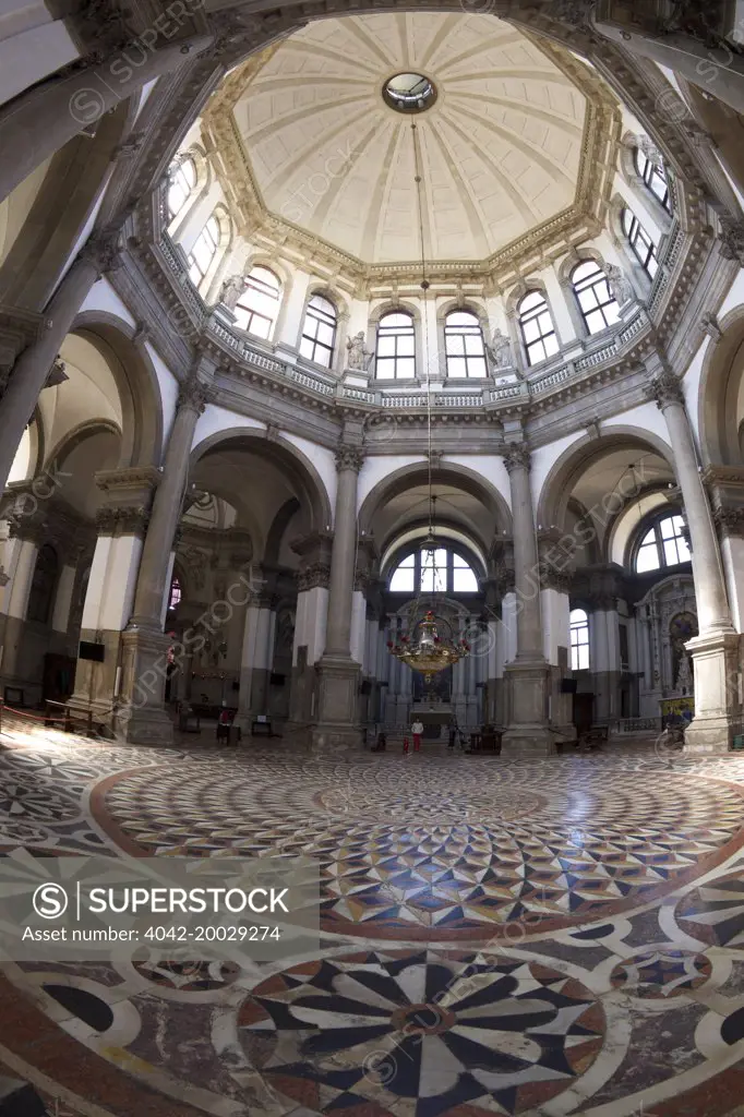 Interior of Santa Maria della Salute,  Venice, Italy, Europe