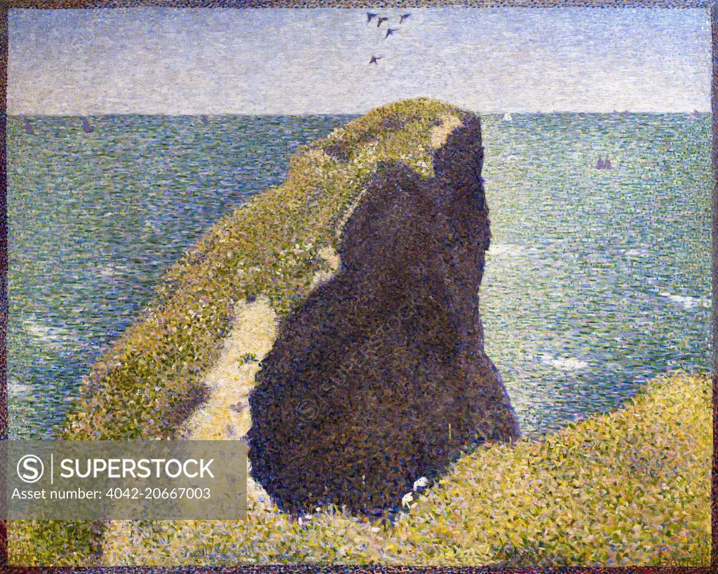 Le Bec du Hoc, Grandcamp, by Georges Seurat, 1885, National Gallery, London, England, UK, GB, Europe