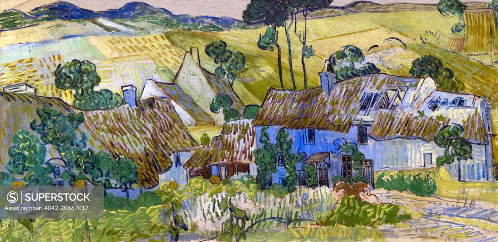 Farms near Auvers, by Vincent van Gogh, 1890, National Gallery, London, England, UK, GB, Europe