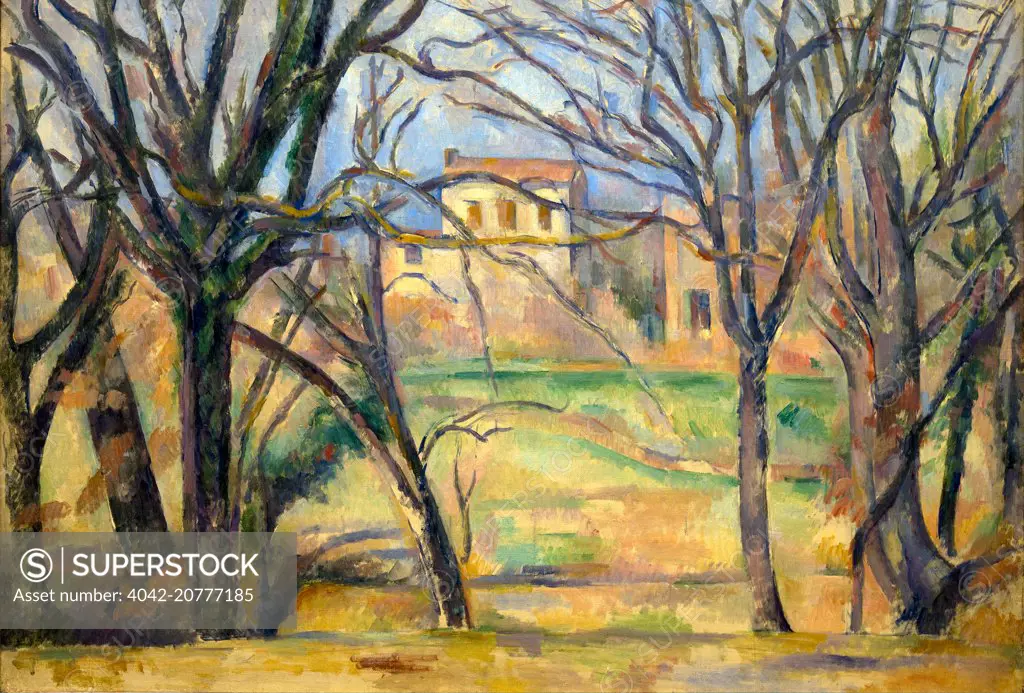 Trees and Houses, Arbres et Maisons, by Paul Cezanne, 1885-86, Musee de L'Orangerie, Paris, France, Europe