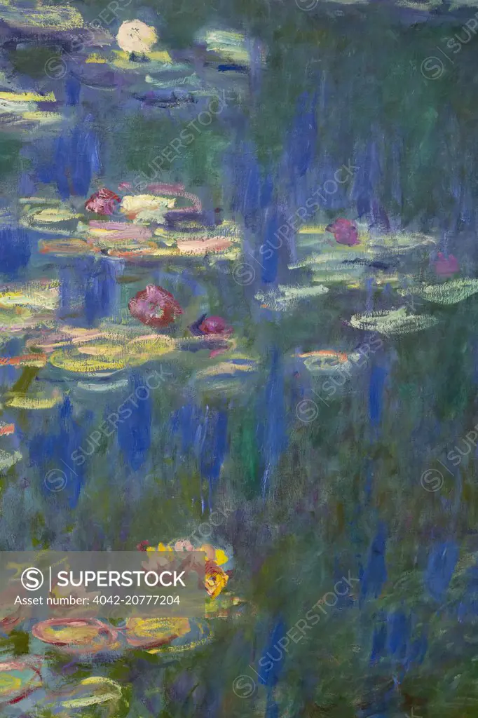 Nympheas, Water Lilies, by Claude Monet, 1918-1926, Musee de L'Orangerie, Paris, France, Europe