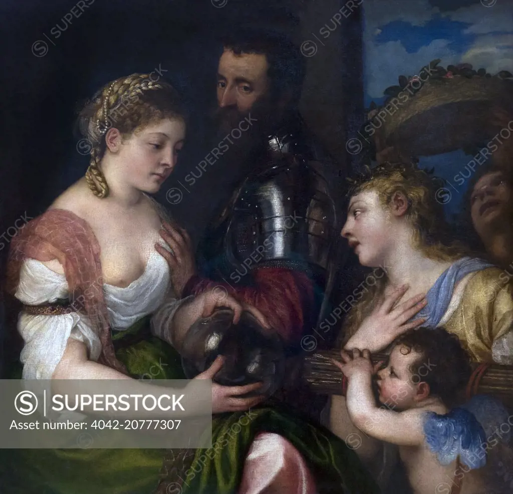 Allegory of Married Life, by Titian, circa 1530, Musee du Louvre, Paris France, Europe