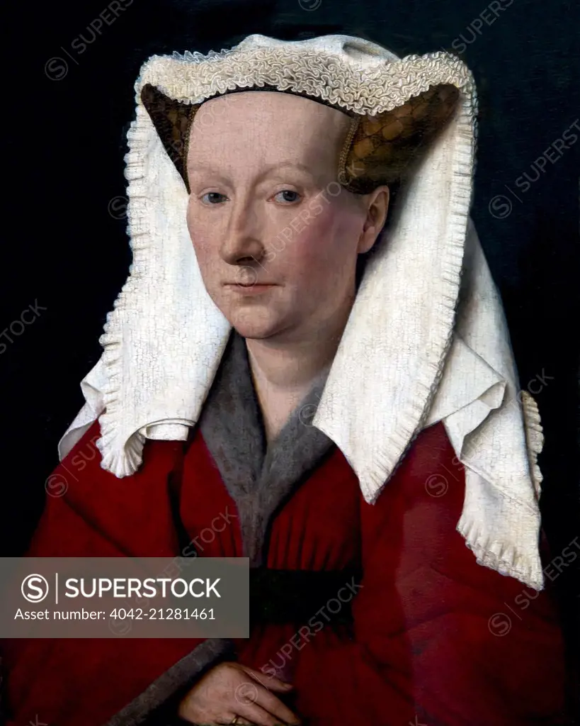 Portrait of Margareta van Eyck, by Jan van Eyck, 1439, Groeningemuseum, Bruges, West Flanders, Belgium, Europe