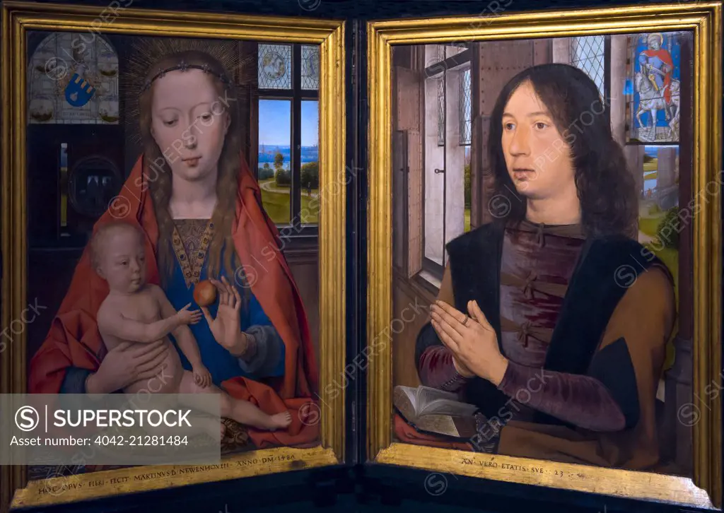 Diptych with Our Lady and Maarten van Nieuwenhove, by Hans Memling, St John's Hospital. Bruges, Belgium, Europe