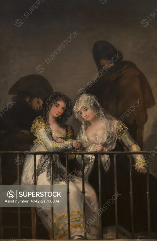 Majas on a Balcony, Francisco Goya, circa 1800-1810, Metropolitan Museum of Art, Manhattan, New York City, USA, North America