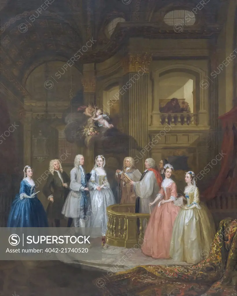 The Wedding of Stephen Beckingham and Mary Cox, William Hogarth, 1729, Metropolitan Museum of Art, Manhattan, New York City, USA, North America