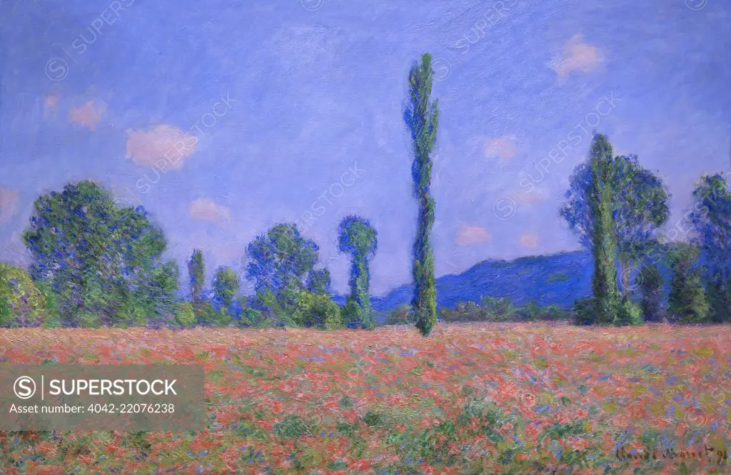 Poppy Field, Giverney, Claude Monet, 1890-1891,Art Institute of Chicago, Chicago, Illinois, USA, North America,